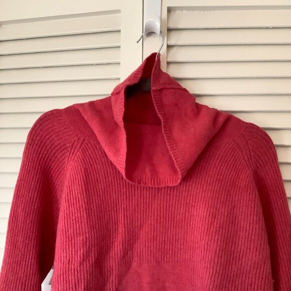 Sundance sweater large turtleneck ribbed pink lambswool cowlneck - Picture 3 of 8